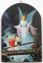Bildtafel Engel mit Kindern auf Brücke
