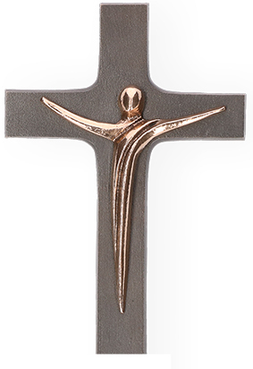Kreuz mit Korpus aus Bronze